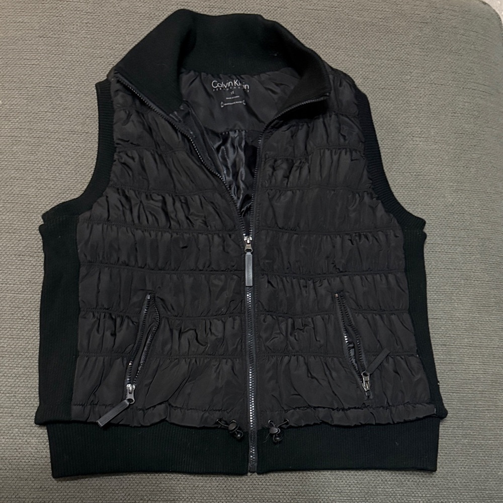 Calvin Klein Black Textured Zip Vest